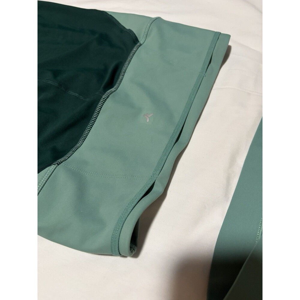 Old Navy Powersoft Workout Set Go Dry Leggings Bra Top Green Medium High Rise - Picture 4 of 6
